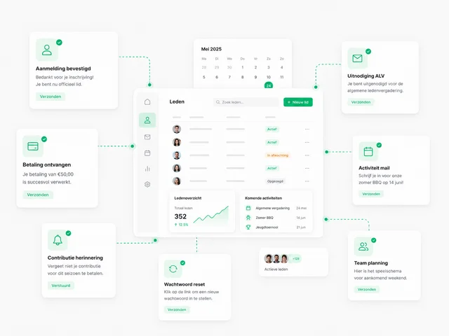 Wesender dashboard voor Verenigingen