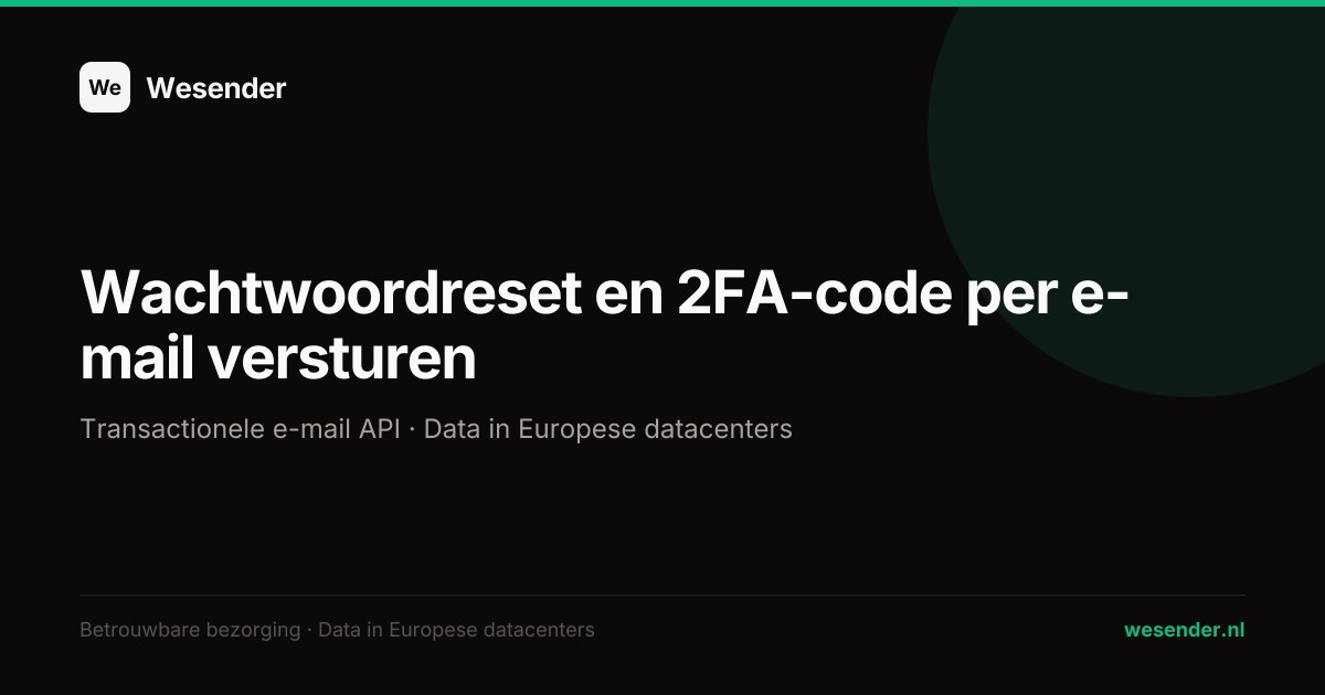 Wachtwoordreset en 2FA-code per e-mail versturen